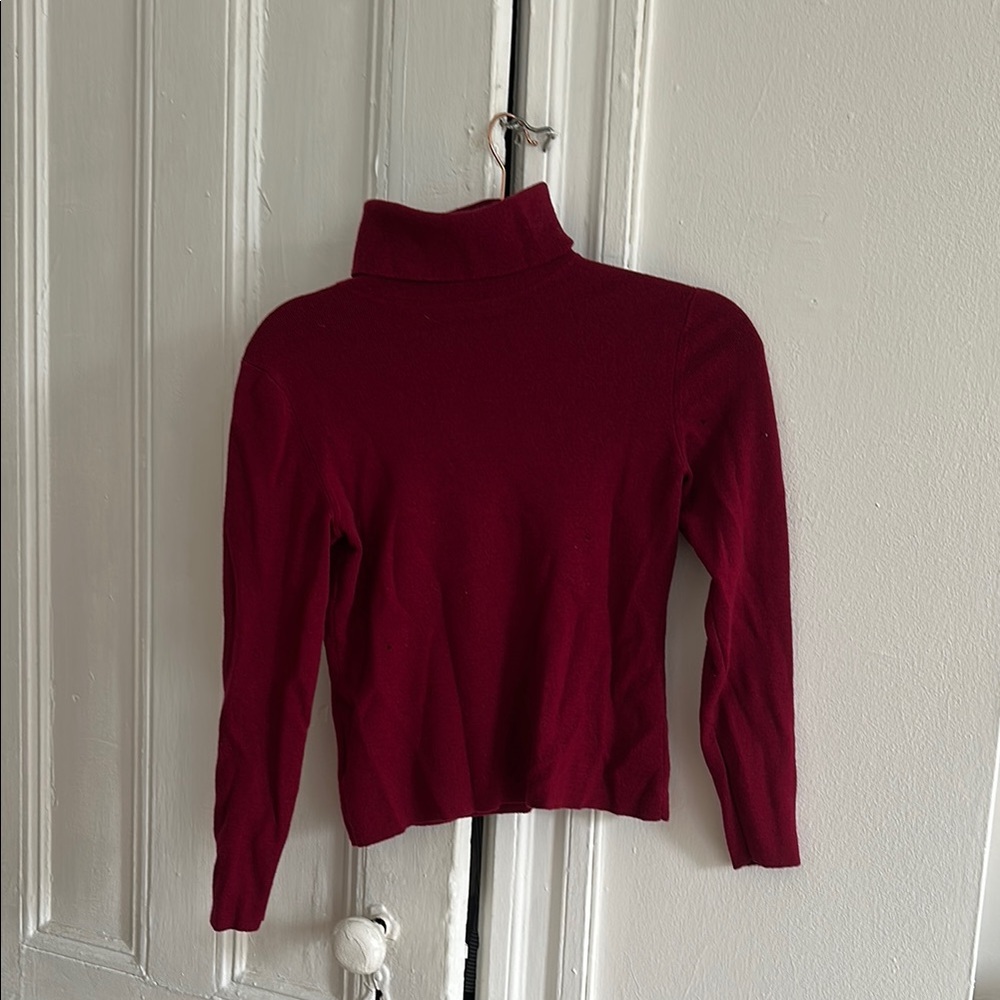 Women's Burgundy Turtleneck Sweater